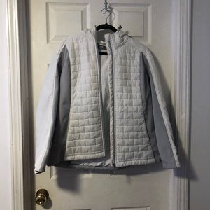White puffer coat